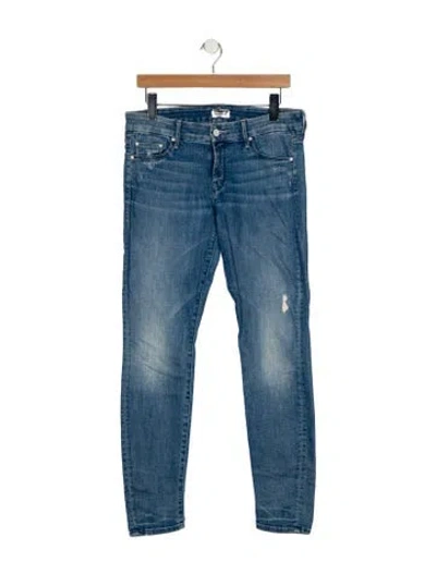 Pre-owned Mother High-rise Skinny Leg Jeans In Blue