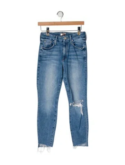Pre-owned Mother High-rise Skinny Leg Jeans In Blue