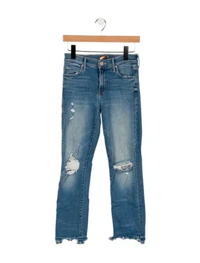 Pre-owned Mother High-rise Skinny Leg Jeans In Blue