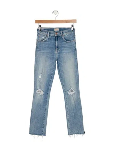 Pre-owned Mother High-rise Skinny Leg Jeans In Blue