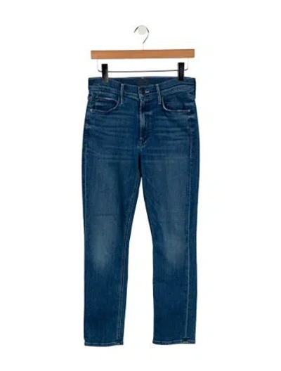 Pre-owned Mother High-rise Skinny Leg Jeans In Blue