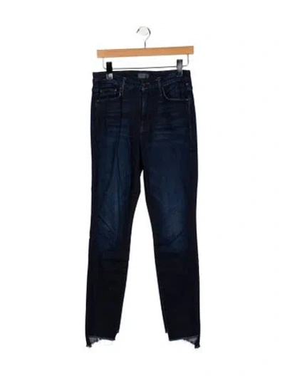 Pre-owned Mother High-rise Skinny Leg Jeans In Blue