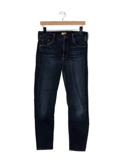 Pre-owned Mother High-rise Skinny Leg Jeans In Blue
