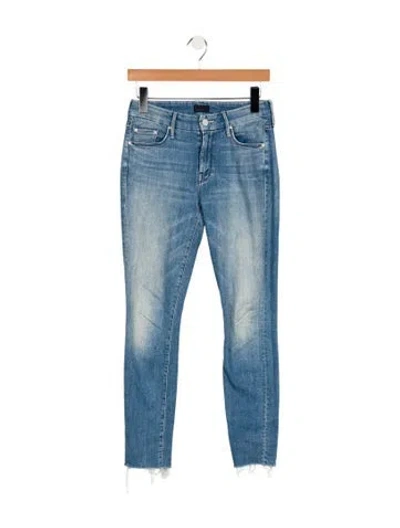 Pre-owned Mother High-rise Skinny Leg Jeans In Blue