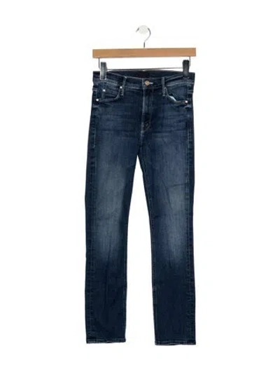 Pre-owned Mother High-rise Skinny Leg Jeans In Blue