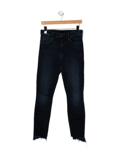 Pre-owned Mother High-rise Skinny Leg Jeans In Blue