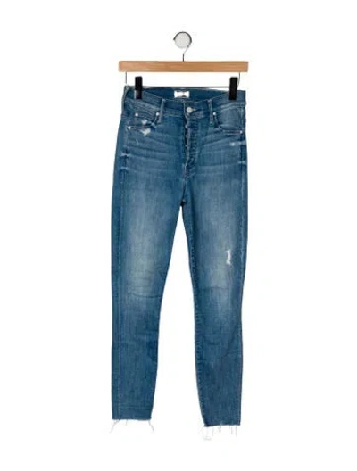Pre-owned Mother High-rise Skinny Leg Jeans In Blue