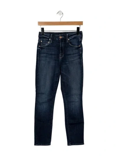 Pre-owned Mother High-rise Skinny Leg Jeans In Blue