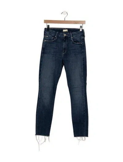 Pre-owned Mother High-rise Skinny Leg Jeans In Blue