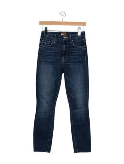 Pre-owned Mother High-rise Skinny Leg Jeans In Blue