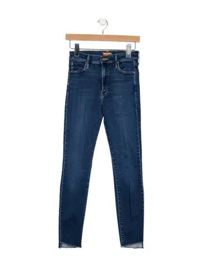 Pre-owned Mother High-rise Skinny Leg Jeans In Blue