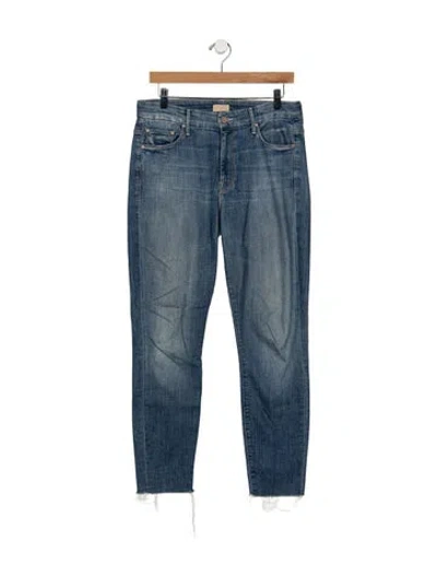 Pre-owned Mother High-rise Skinny Leg Jeans In Blue
