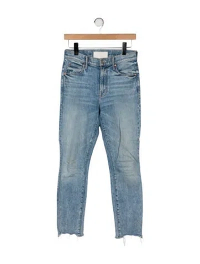 Pre-owned Mother High-rise Skinny Leg Jeans In Blue