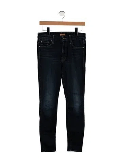 Pre-owned Mother High-rise Skinny Leg Jeans In Blue