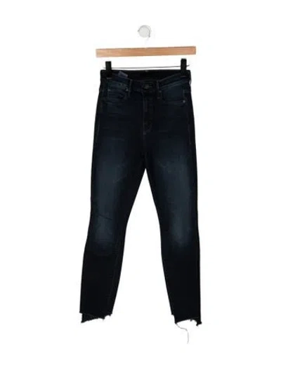 Pre-owned Mother High-rise Skinny Leg Jeans In Blue