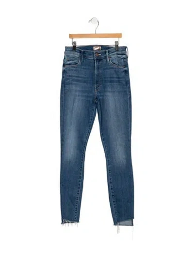 Pre-owned Mother High-rise Skinny Leg Jeans In Blue