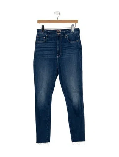 Pre-owned Mother High-rise Skinny Leg Jeans In Blue