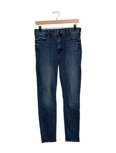 Pre-owned Mother High-rise Skinny Leg Jeans In Blue