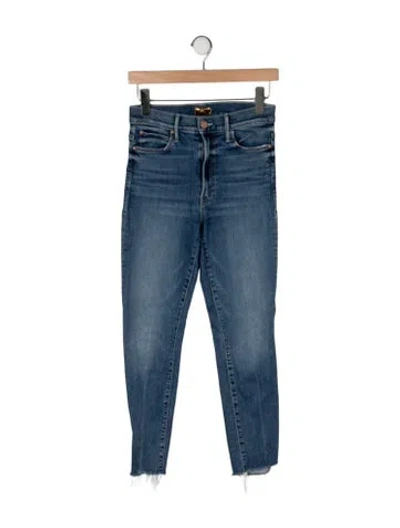 Pre-owned Mother High-rise Skinny Leg Jeans In Blue
