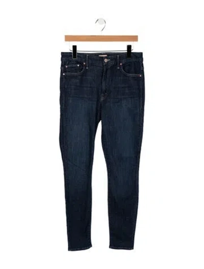 Pre-owned Mother High-rise Skinny Leg Jeans In Blue