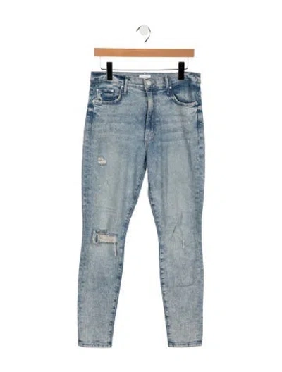 Pre-owned Mother High-rise Skinny Leg Jeans In Blue