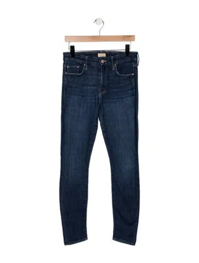 Pre-owned Mother High-rise Skinny Leg Jeans In Blue