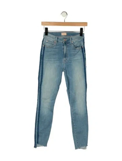 Pre-owned Mother High-rise Skinny Leg Jeans In Blue