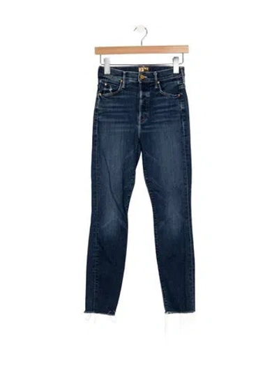 Pre-owned Mother High-rise Skinny Leg Jeans In Blue