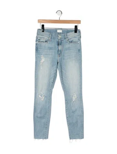 Pre-owned Mother High-rise Skinny Leg Jeans In Blue