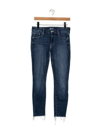 Pre-owned Mother High-rise Skinny Leg Jeans In Blue