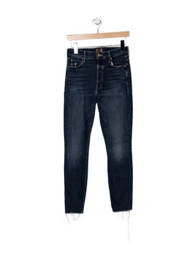 Pre-owned Mother High-rise Skinny Leg Jeans In Blue