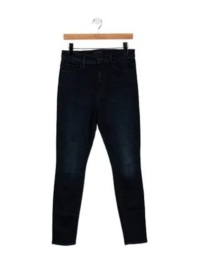 Pre-owned Mother High-rise Skinny Leg Jeans In Blue