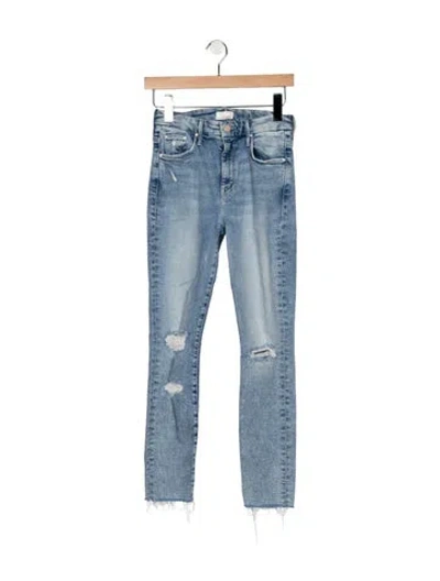 Pre-owned Mother High-rise Skinny Leg Jeans In Blue