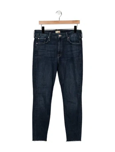 Pre-owned Mother High-rise Skinny Leg Jeans In Blue