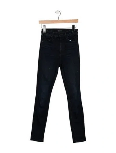 Pre-owned Mother High-rise Skinny Leg Jeans In Blue
