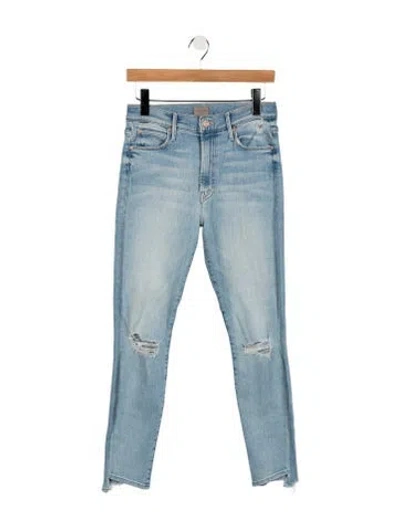 Pre-owned Mother High-rise Skinny Leg Jeans In Blue