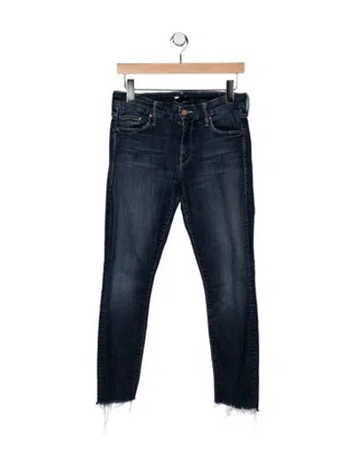 Pre-owned Mother High-rise Skinny Leg Jeans In Blue