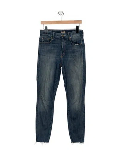 Pre-owned Mother High-rise Skinny Leg Jeans In Blue