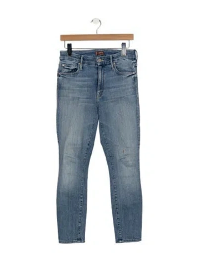 Pre-owned Mother High-rise Skinny Leg Jeans In Blue