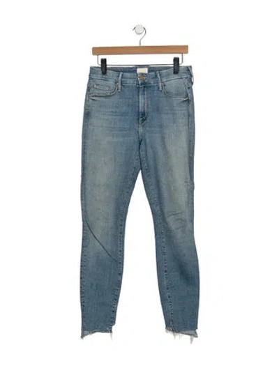 Pre-owned Mother High-rise Skinny Leg Jeans In Blue