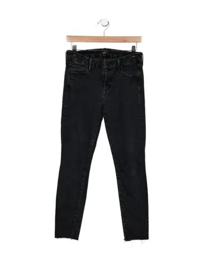 Pre-owned Mother High-rise Skinny Leg Jeans In Blue