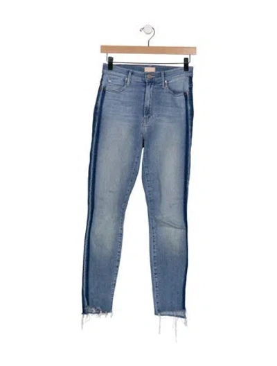 Pre-owned Mother High-rise Skinny Leg Jeans In Blue