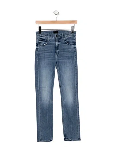 Pre-owned Mother High-rise Skinny Leg Jeans In Blue