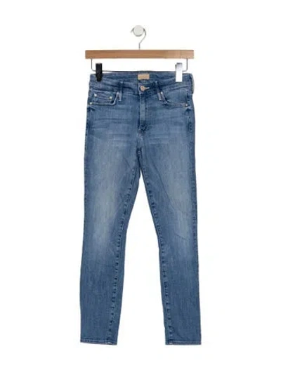 Pre-owned Mother High-rise Skinny Leg Jeans In Blue