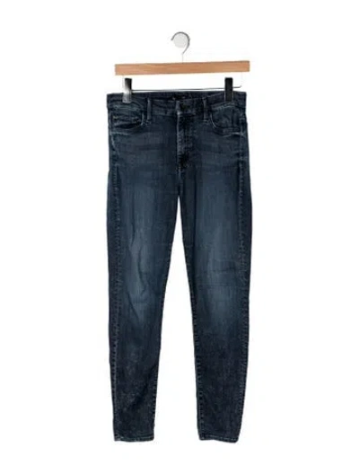 Pre-owned Mother High-rise Skinny Leg Jeans In Blue