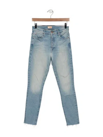 Pre-owned Mother High-rise Skinny Leg Jeans In Blue