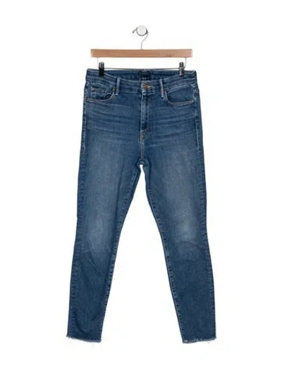 Pre-owned Mother High-rise Skinny Leg Jeans In Blue