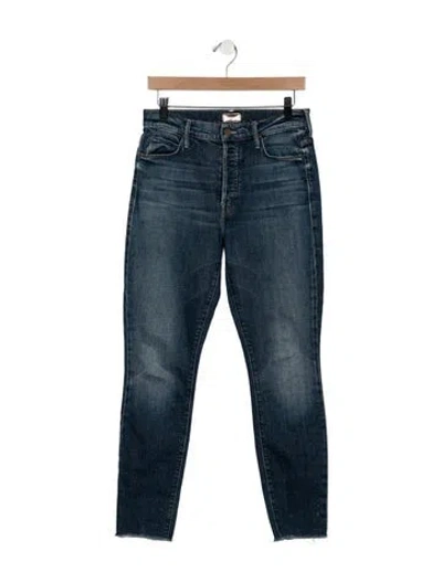 Pre-owned Mother High-rise Skinny Leg Jeans In Blue