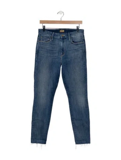Pre-owned Mother High-rise Skinny Leg Jeans In Blue