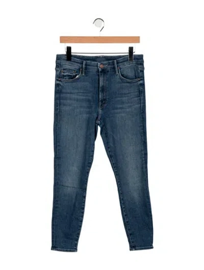 Pre-owned Mother High-rise Skinny Leg Jeans In Blue